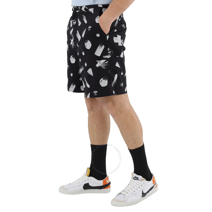 Undercover Men's Black Abstract Geometric Print Shorts - 2