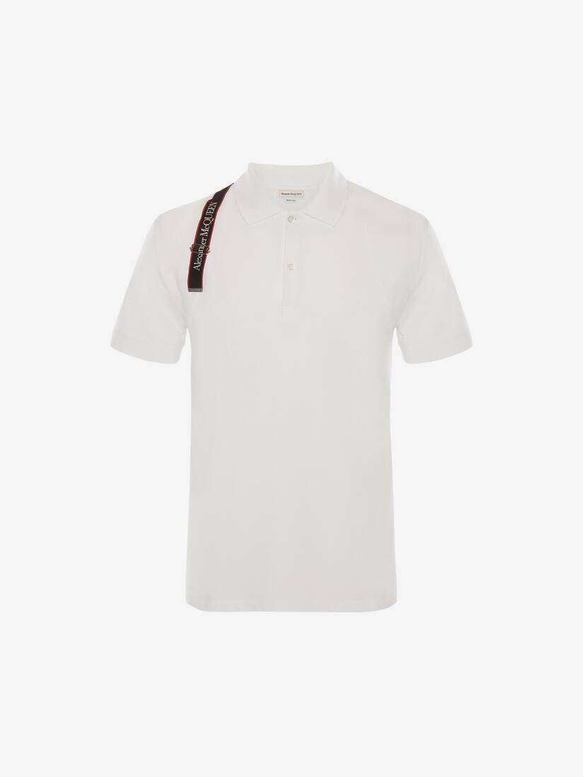 Men's Harness Polo Shirt in White - 1