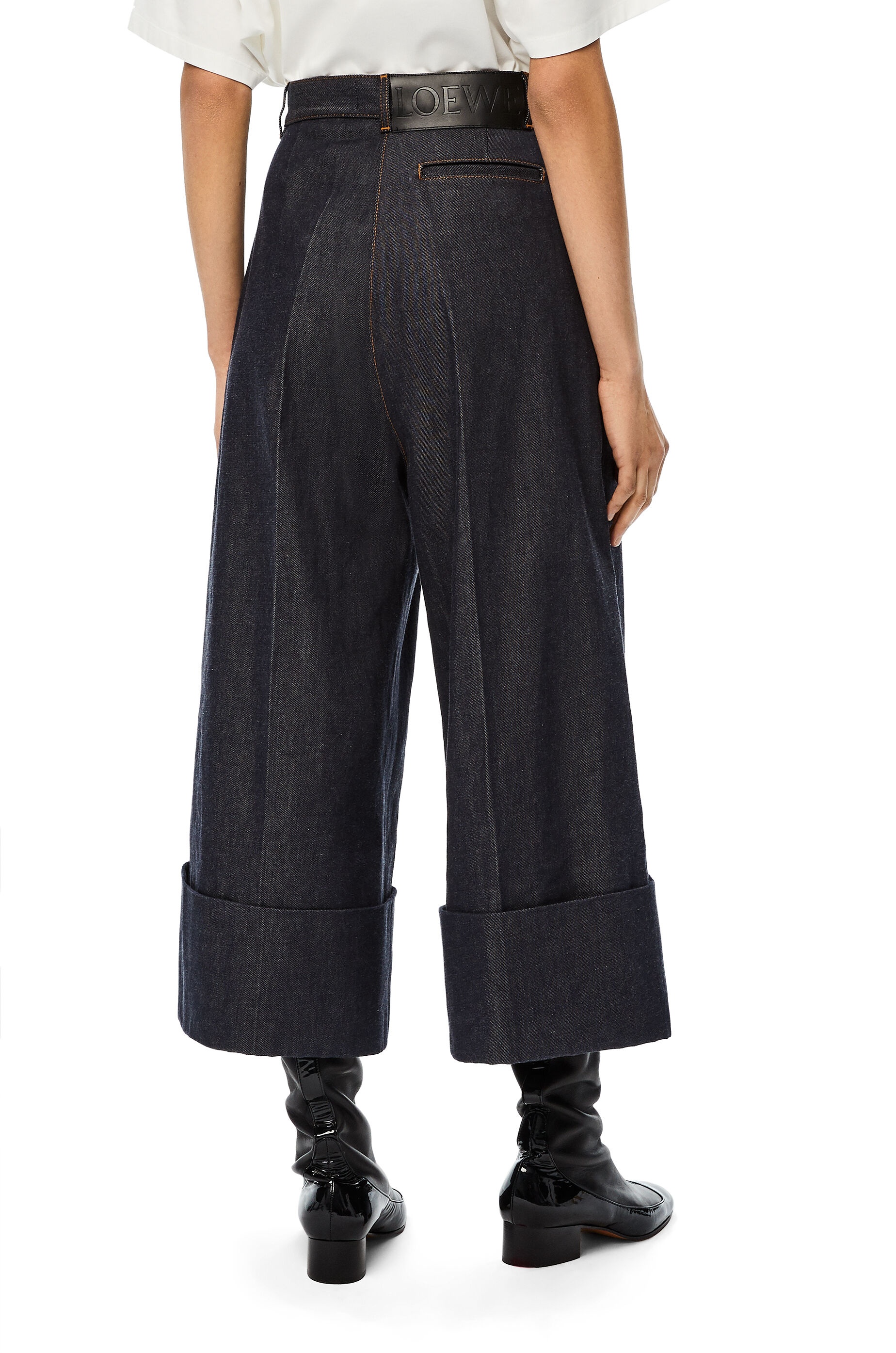 Culotte trousers in raw denim - 4