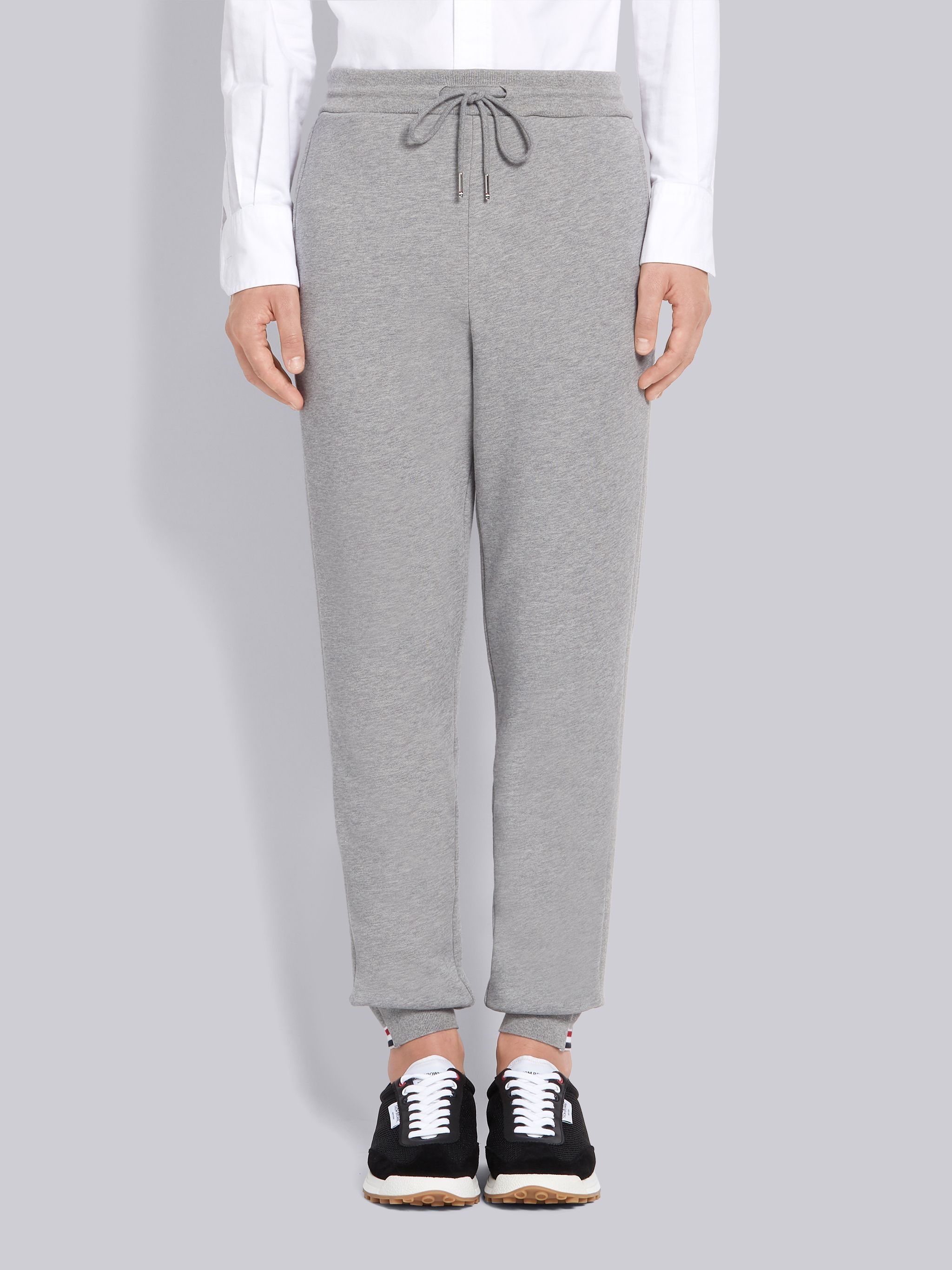 Light Grey Cotton Loopback Side Stripe Insert Sweatpant - 1