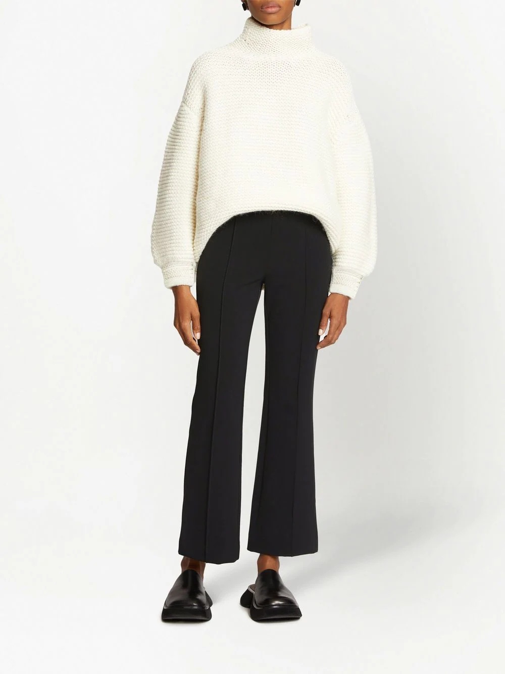Bi-Stretch Crepe Flared Pants - 2