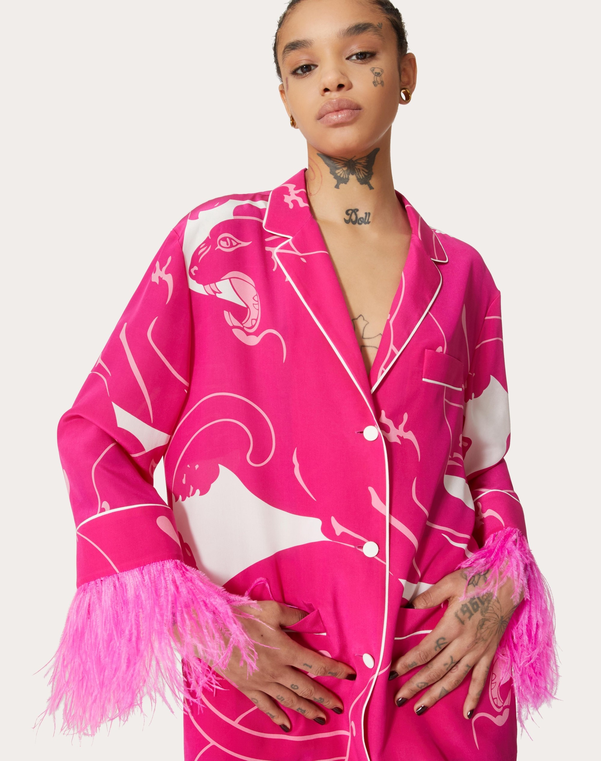PANTHER CREPE DE CHINE BLOUSE - 5