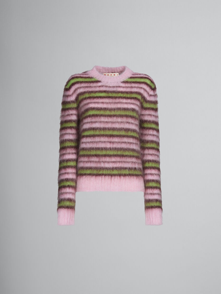 STRIPES MOHAIR AND WOOL SWEATER - 1