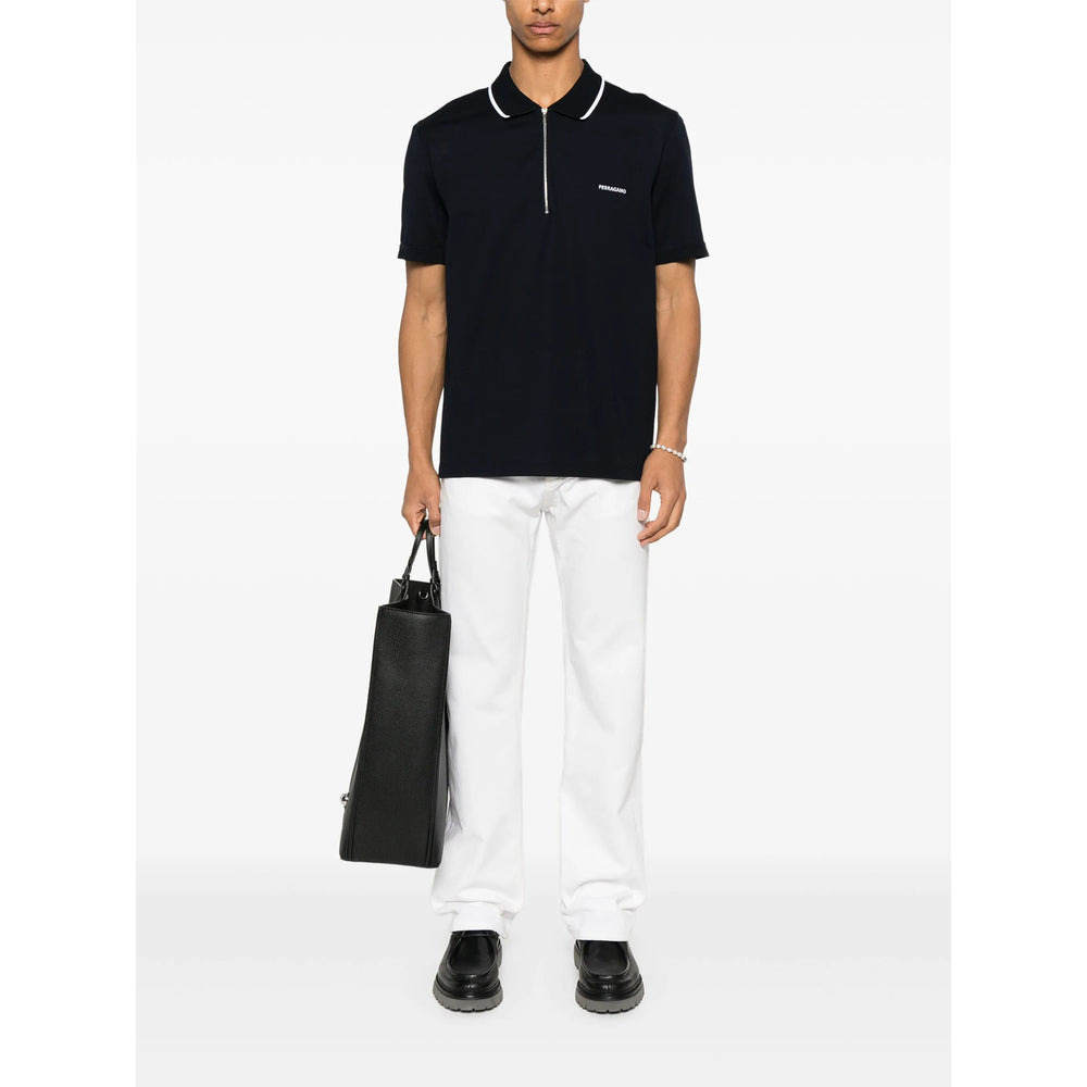 Ferragamo Blue Polo Shirts Men - 3
