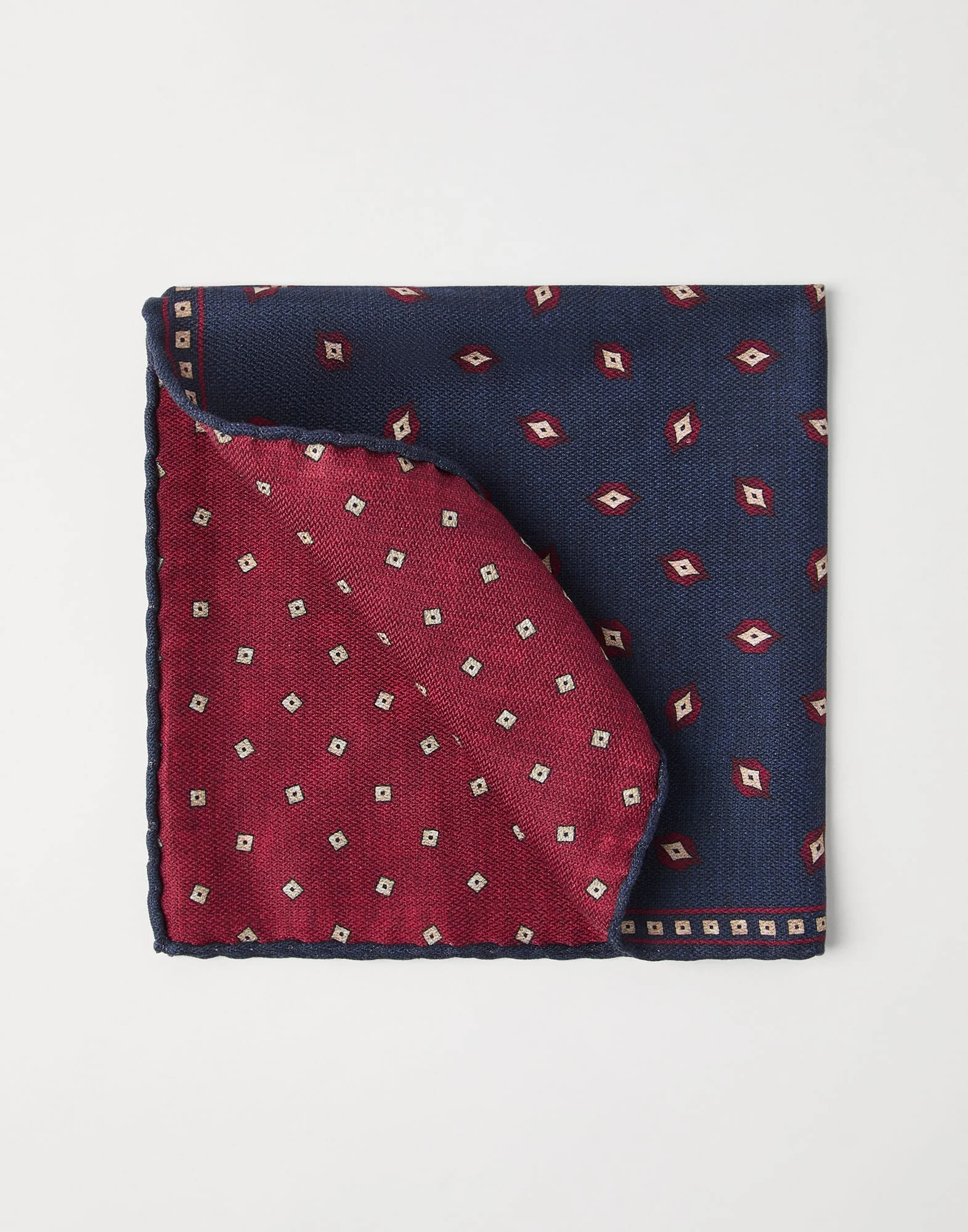 Silk pocket square with diamond design - 1