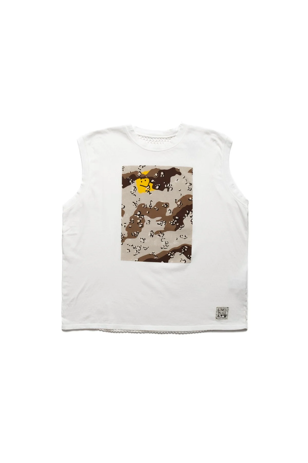 20/- Jersey KATABIRA Non-Sleeve BIG-T (DENIM REPAIR) - White - 1