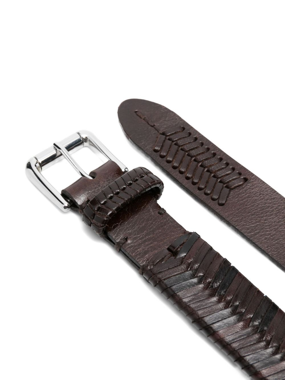 braided leather belt - 3
