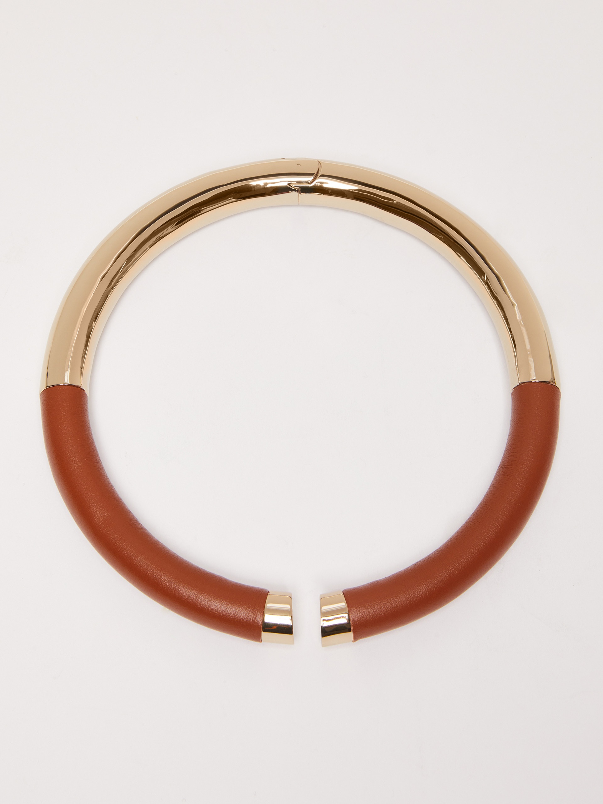 LANCIA Metal and leather tubular necklace - 1