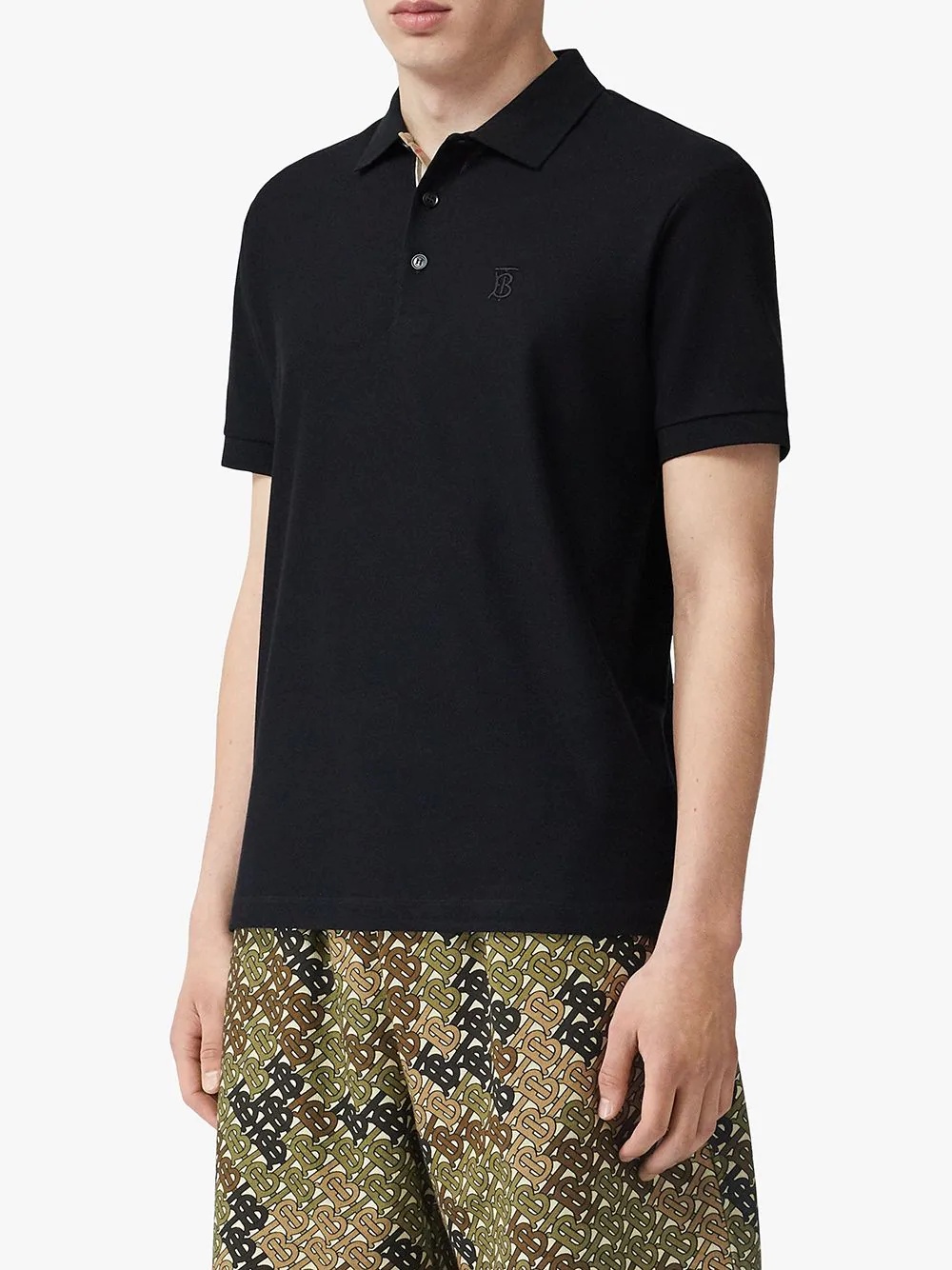 Monogram Motif Cotton Piqué Polo Shirt - 3