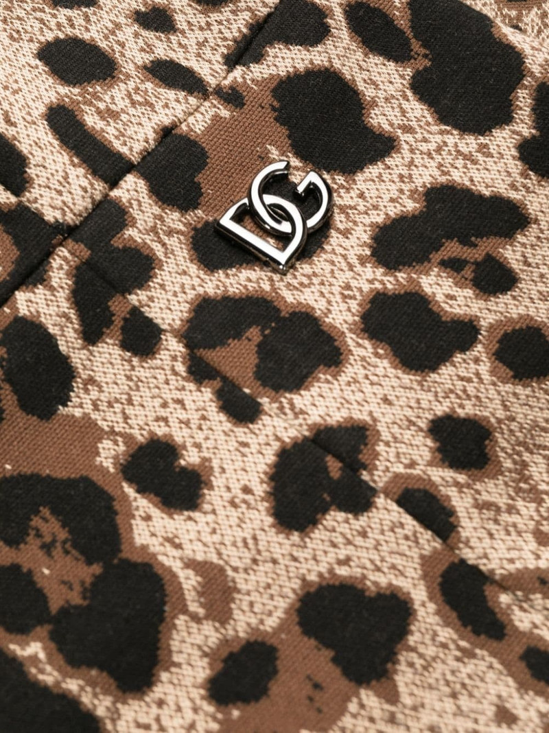 leopard-jacquard short-sleeved dress 6