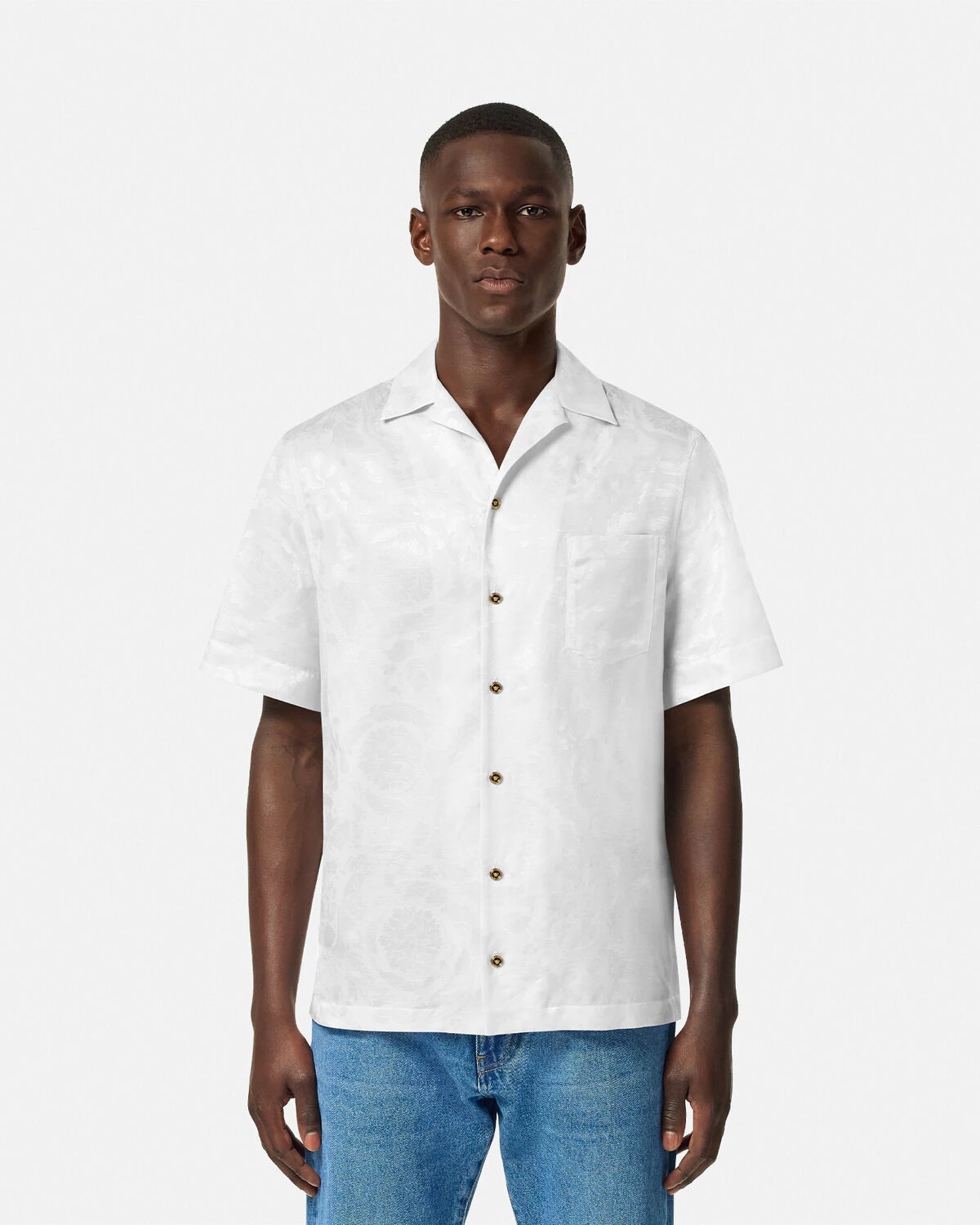 Barocco Jacquard Silk-Blend Shirt - 4