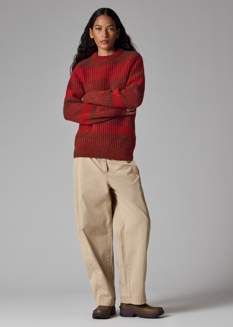 Paul Smith loves Barbour - Rosette Red Saddle Crew Neck Sweater 10