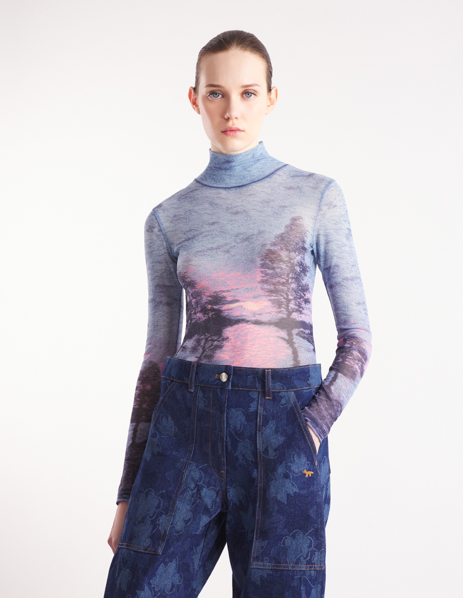LANDSCAPE MESH HIGH NECK TOP - 3