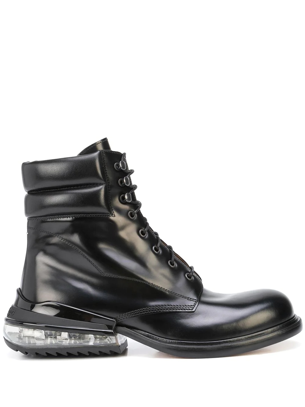 polished-finish lace-up boots - 1