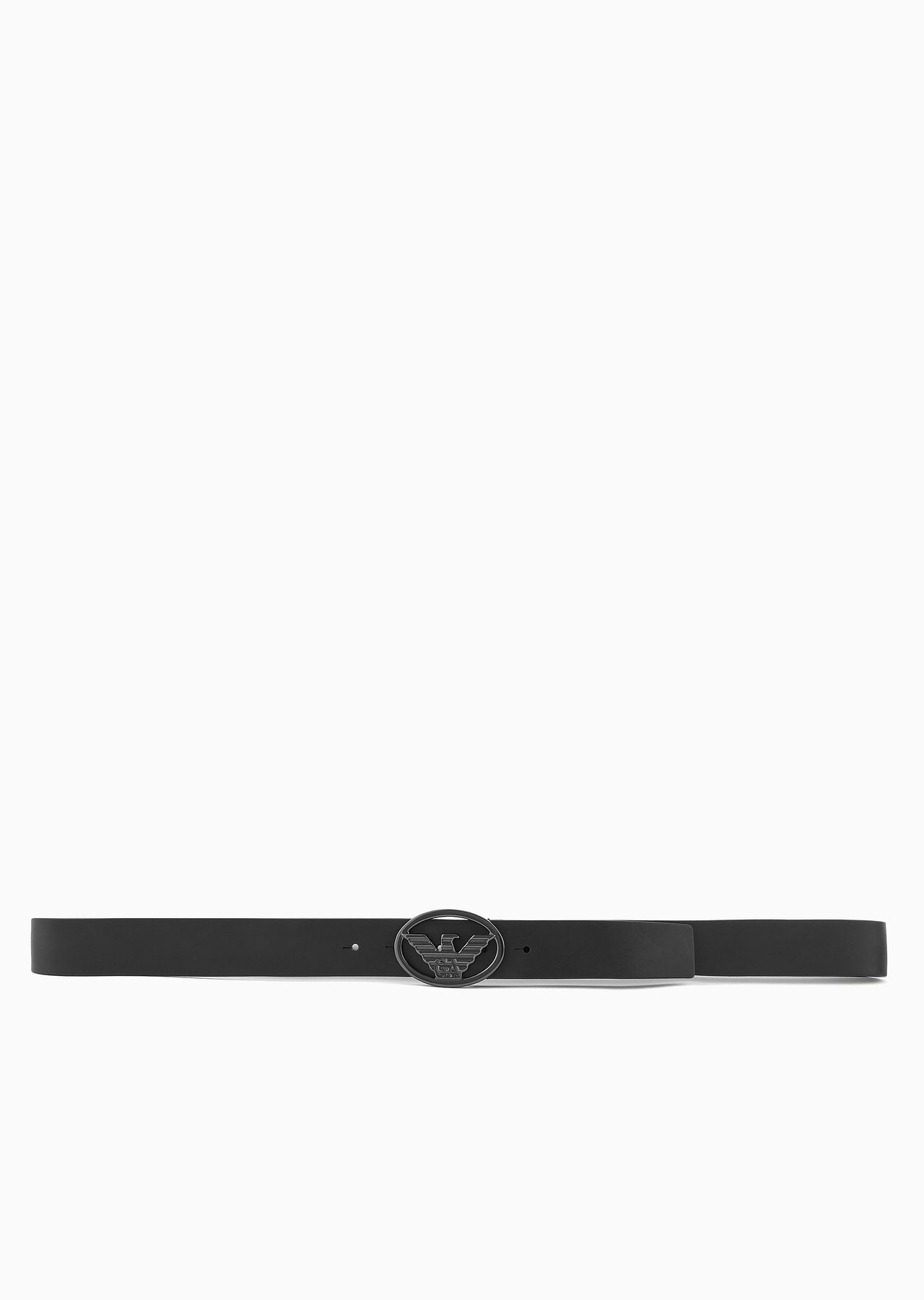 Smooth leather belt with eagle plate - 3