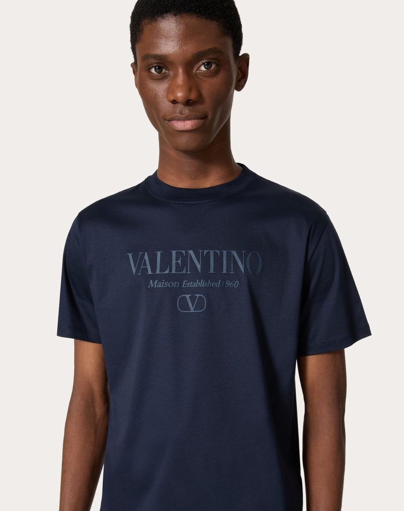 VALENTINO PRINT COTTON CREWNECK T-SHIRT 5