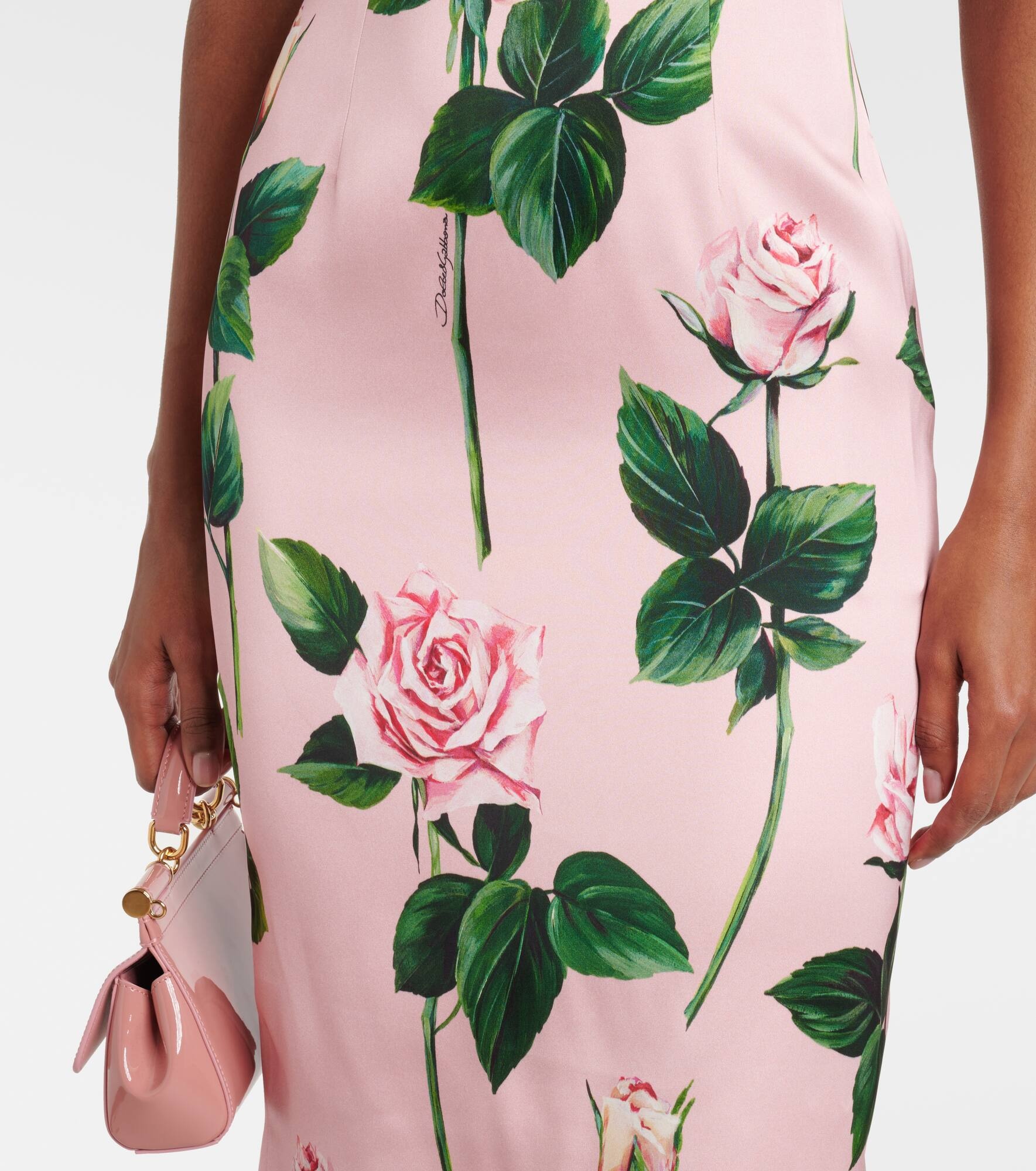 Floral satin midi dress - 5