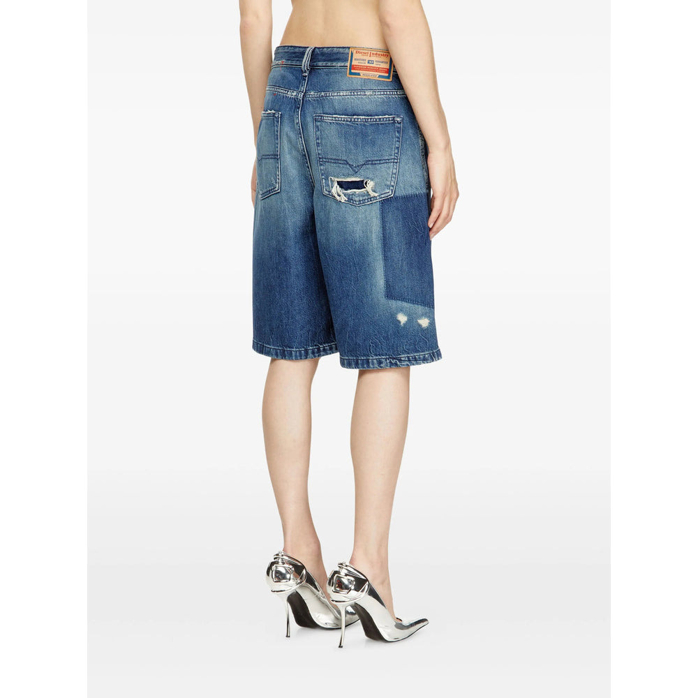 Diesel Blue Shorts - Knee-Length Shorts Women - 4