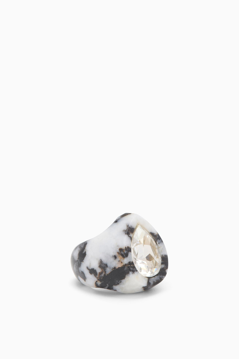 Crystal Pear Signet Ring 4