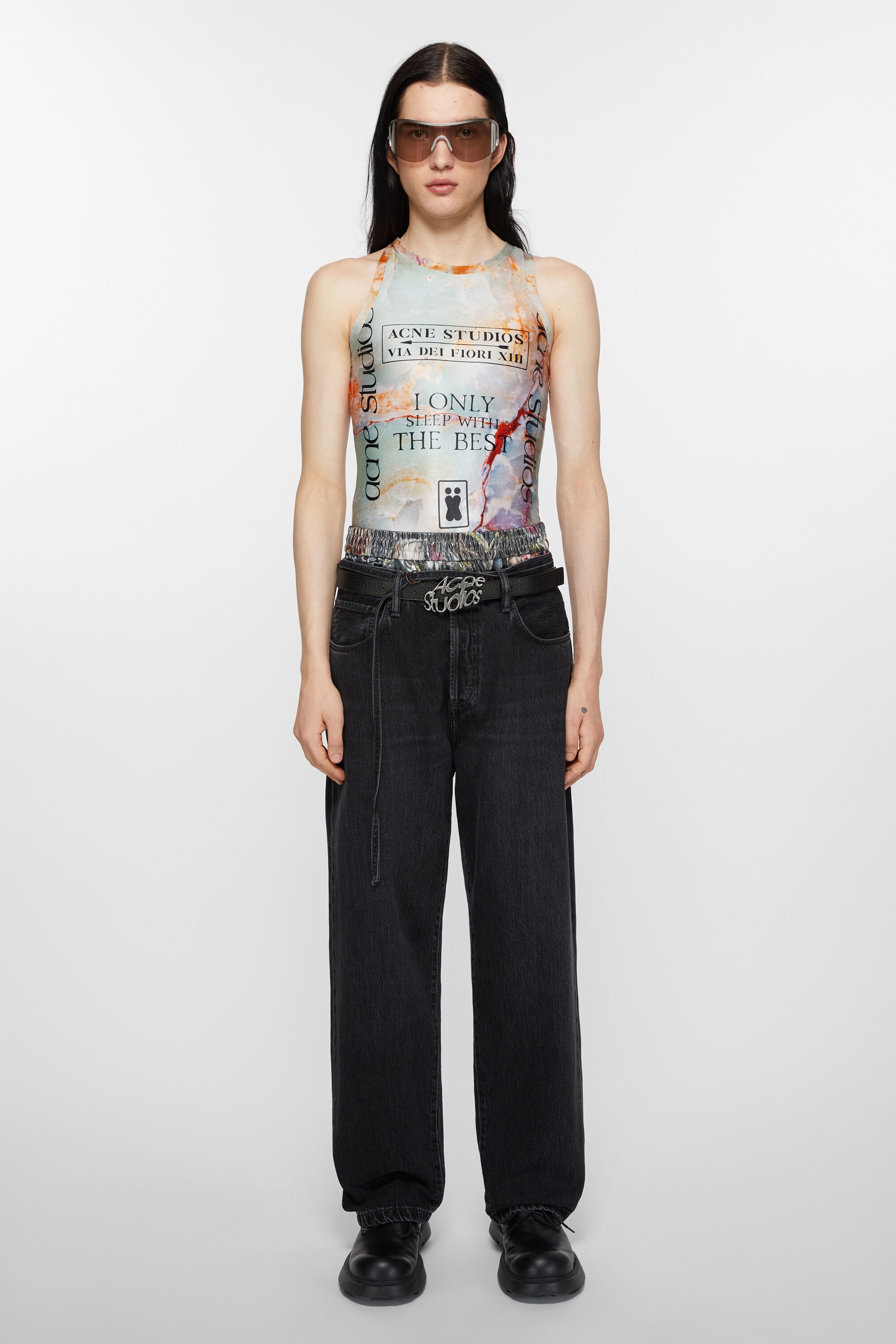Logo buckle belt - Black - 3
