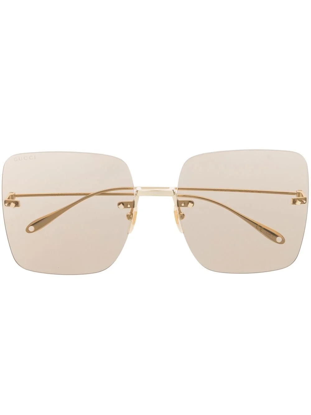 square-frame rimless lens sunglasses - 1