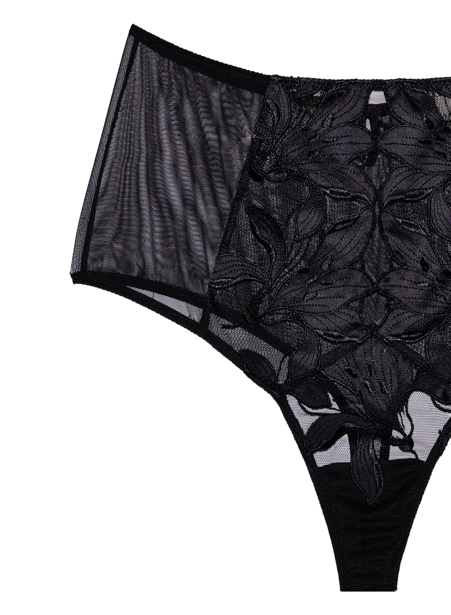 Lily Embroidery High Waist Thong - 2