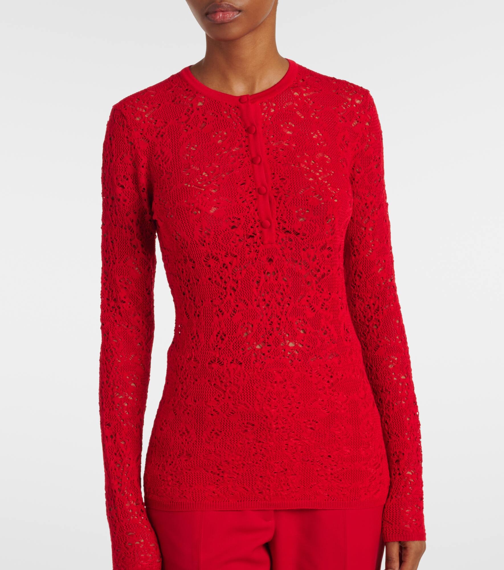 Ithaca open-knit wool and silk Henley shirt - 6
