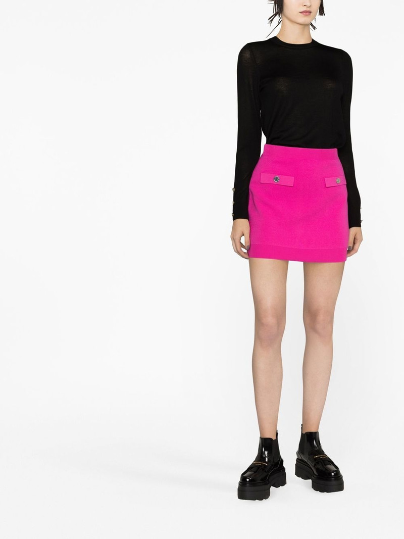 MICHAEL KORS logo-embossed buttoned miniskirt outlook