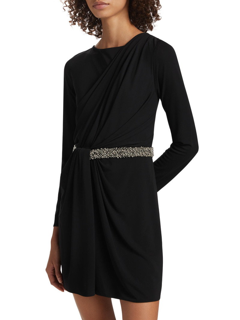 Women's Tulia Draped Jersey Minidress - Black 4