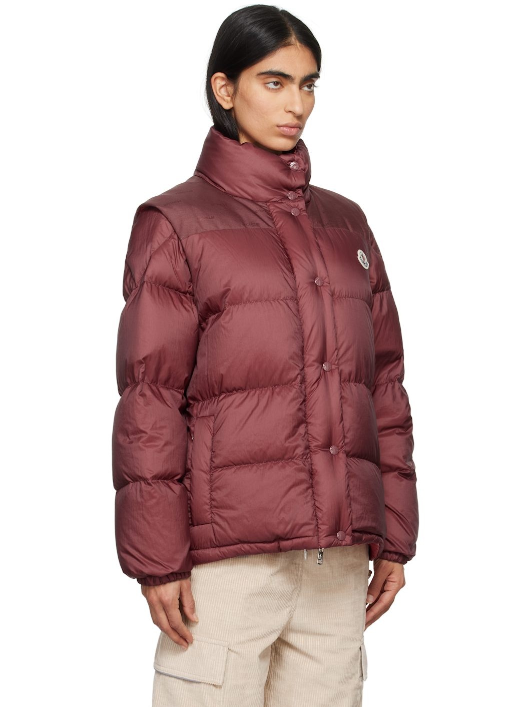 Burgundy Verone Short Reversible Down Jacket - 2