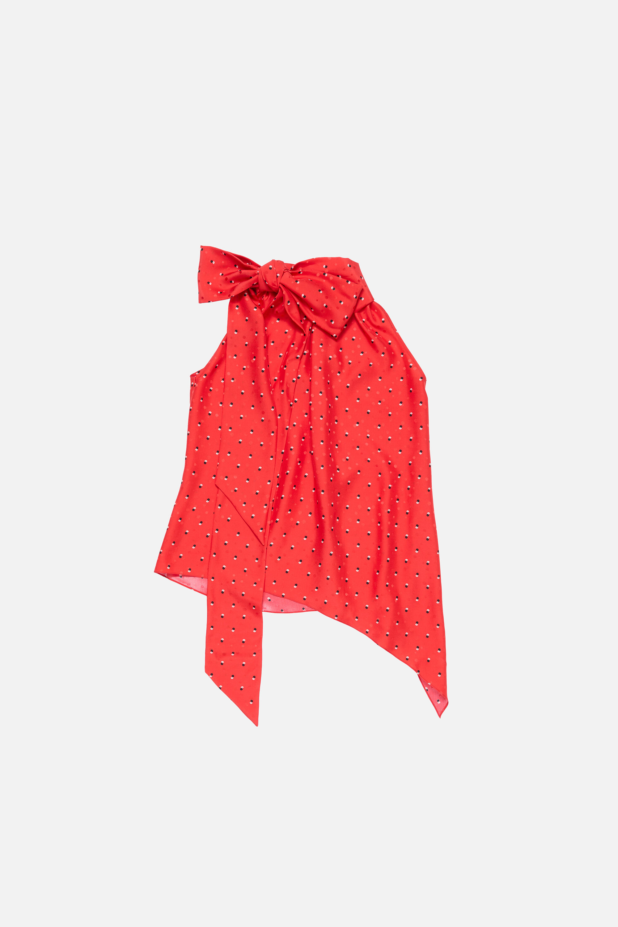 Silk bow blouse - Red - 6