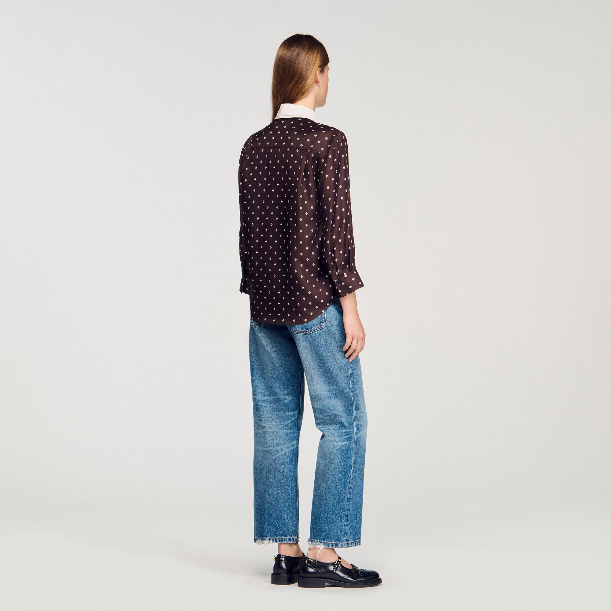 FLOWY TIE PRINT SHIRT - 5