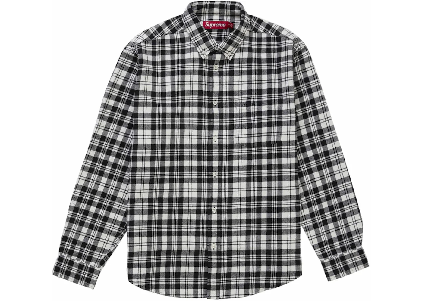 Supreme Plaid Flannel Shirt (FW25) White - 1
