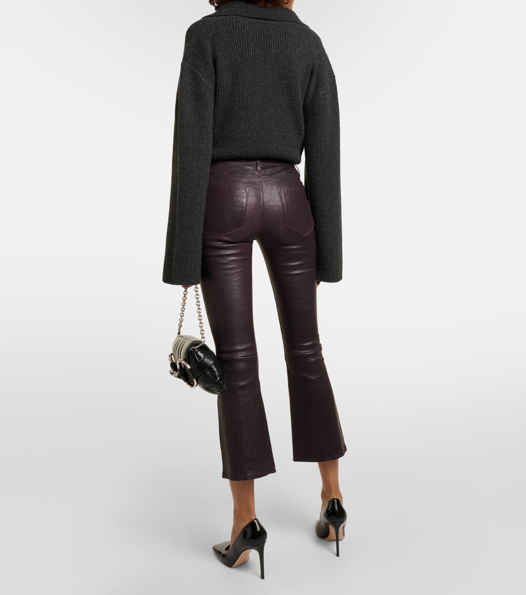 Le Crop Mini Boot leather pants - 3