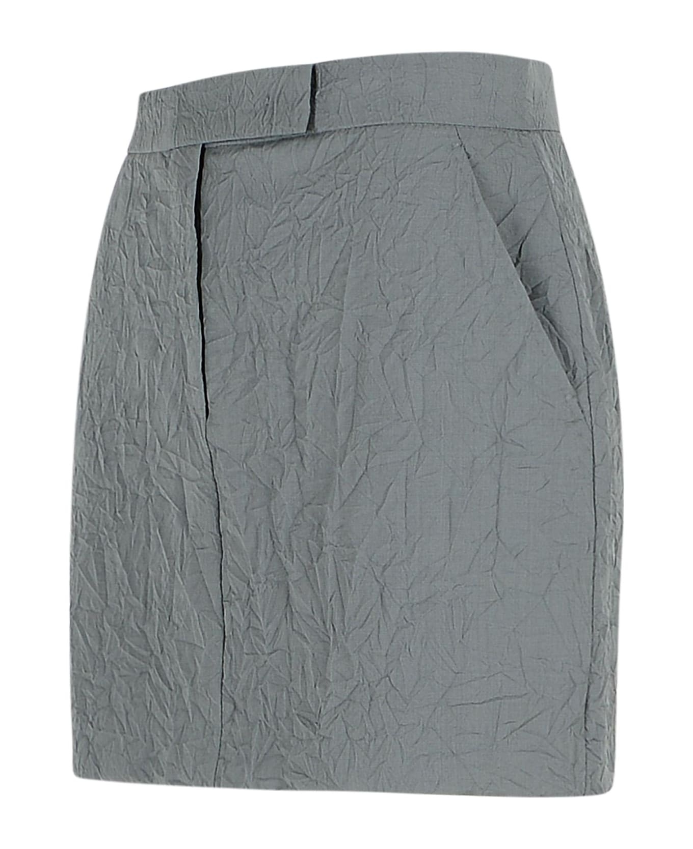 'abate' Grey Virgin Wool Skirt - 2