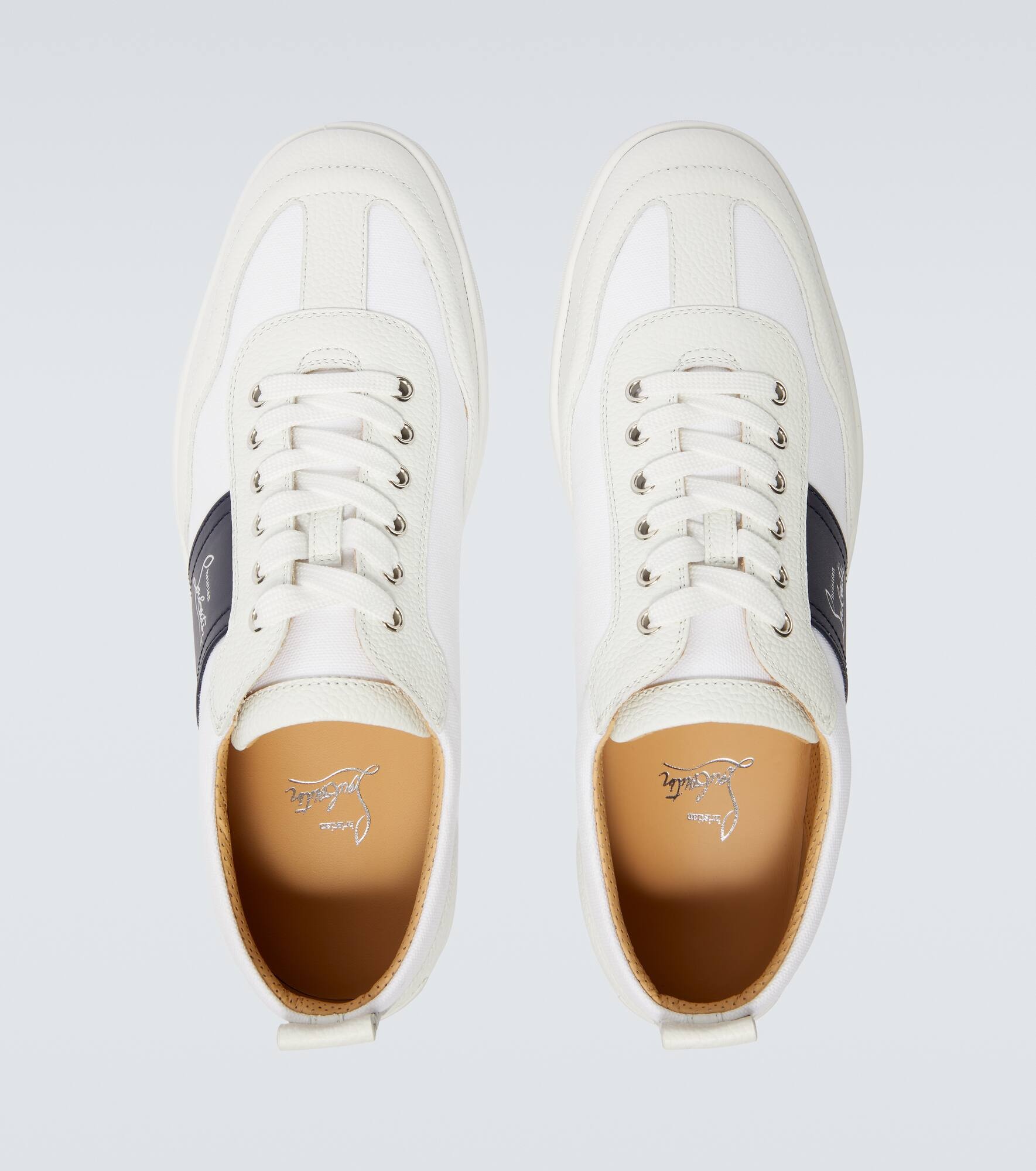 Retero leather and canvas sneakers - 4
