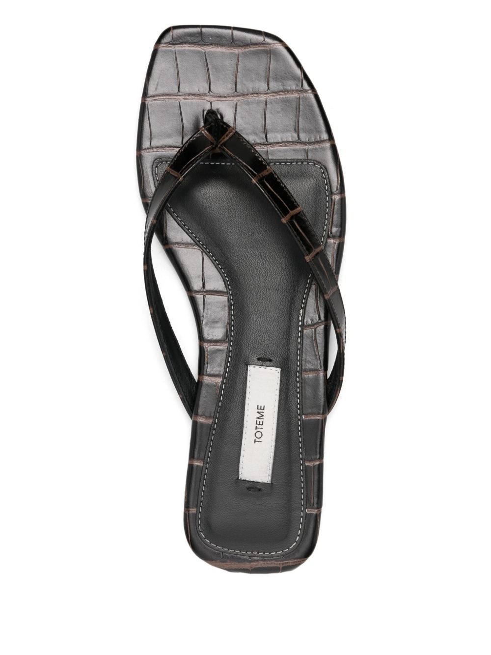 crocodile-embossed flip flops - 4