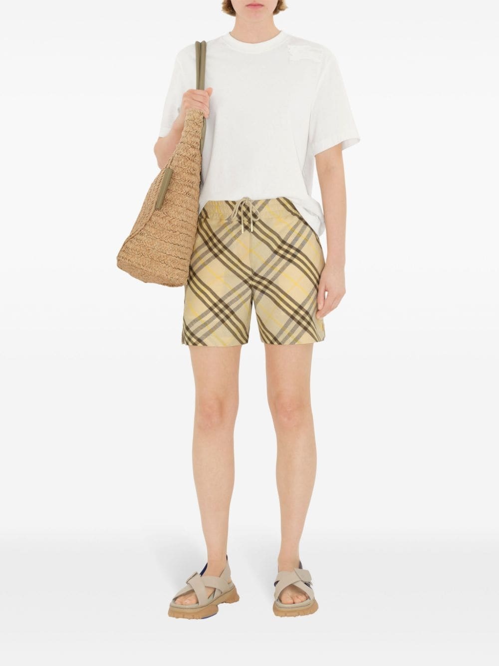 Check linen shorts - 2