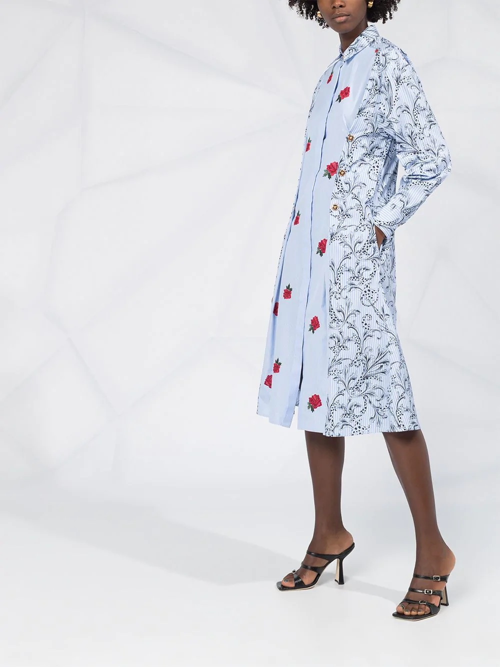 Barocco print shirt dress - 4