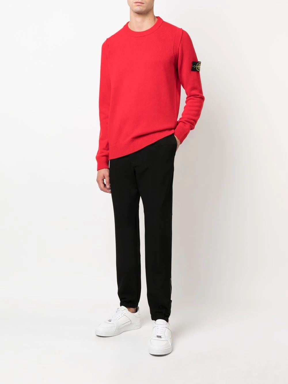 logo-patch crew-neck jumper - 2