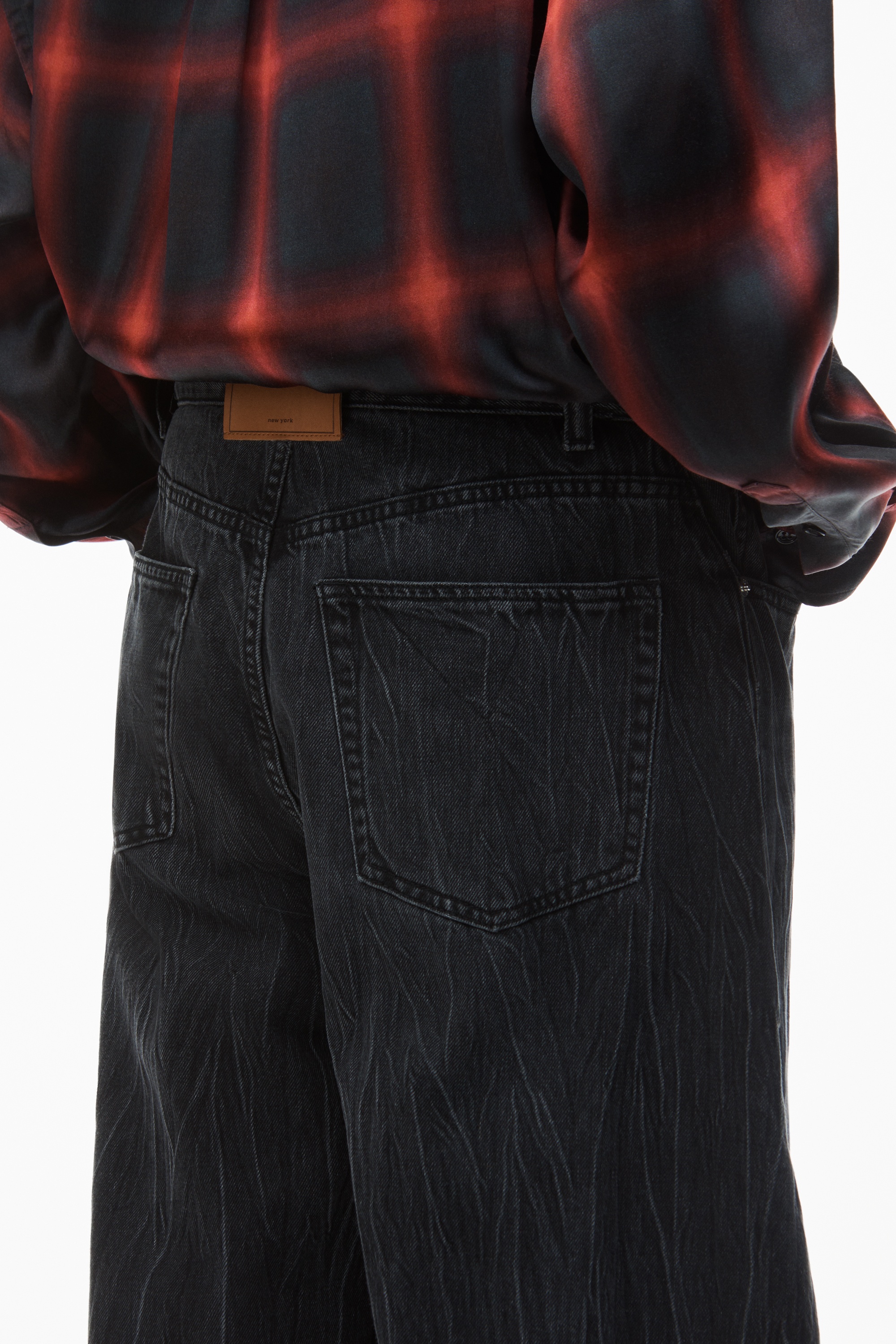 creased cotton ballon jeans - 5