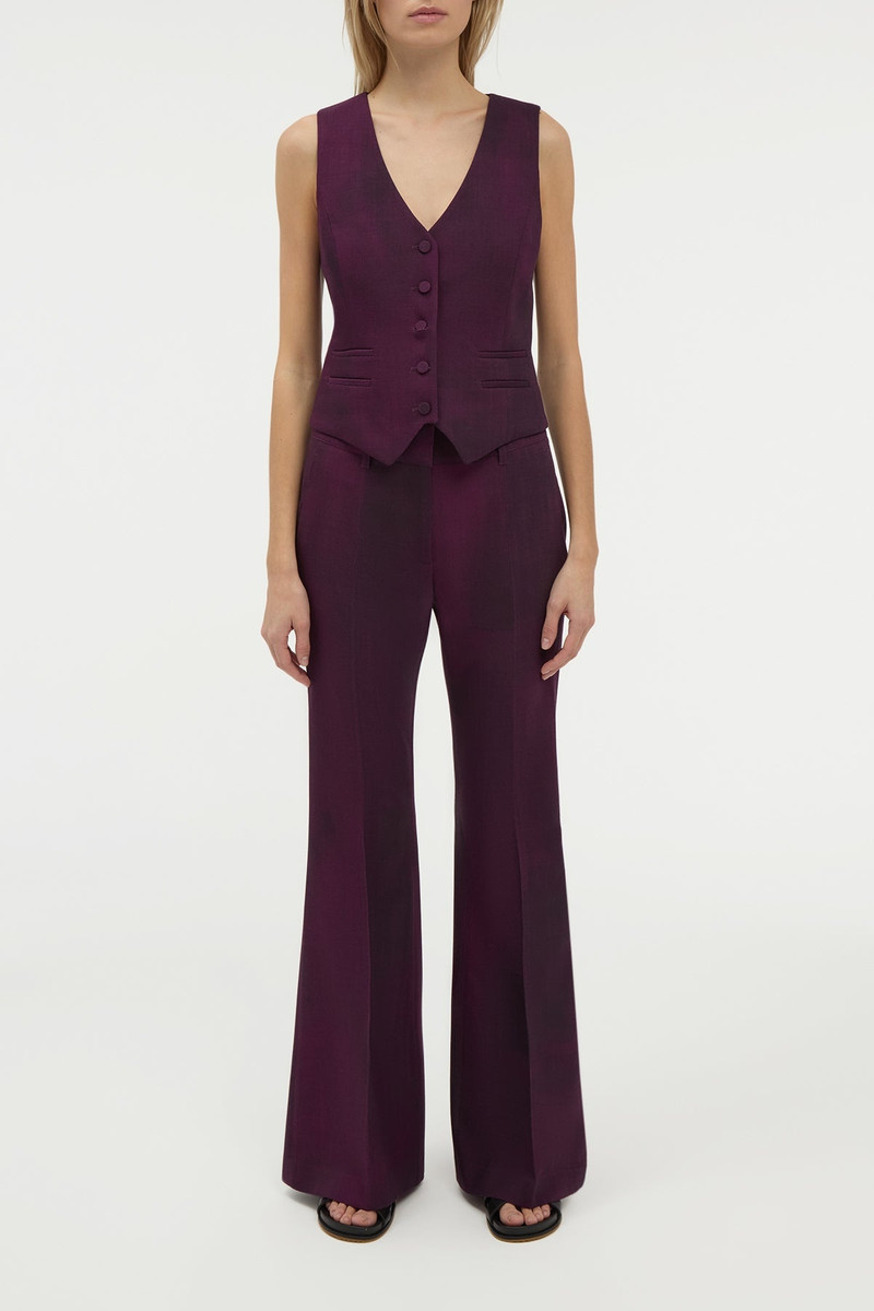 GABRIELA HEARST Rhein Flare Pant in Bordeaux Virgin Wool outlook