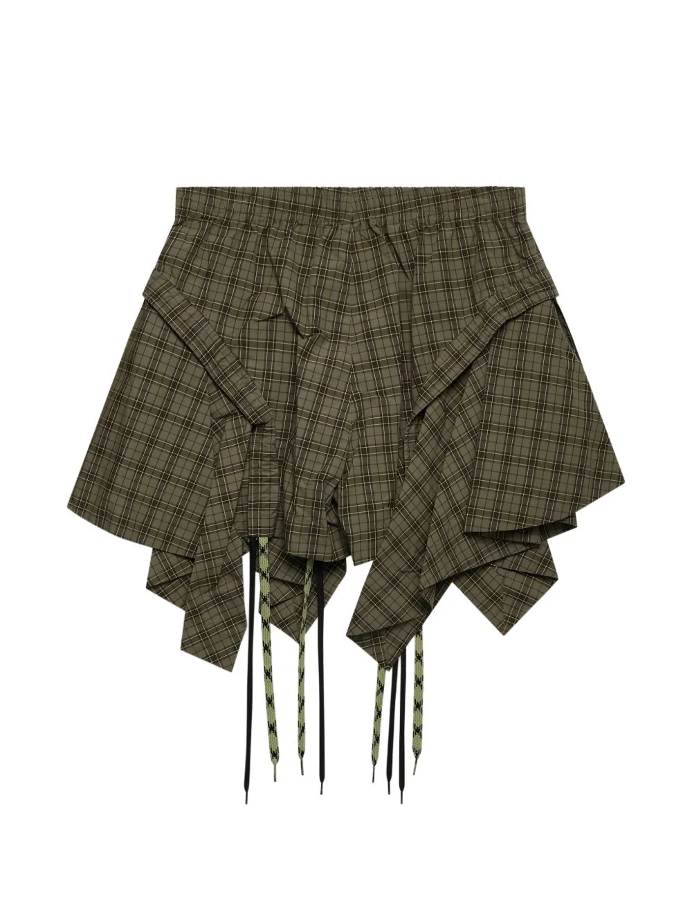 checked drawstring shorts - 1