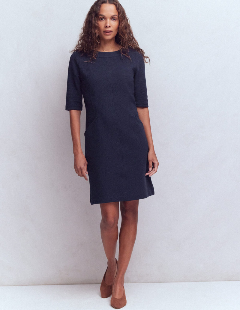 Nessa Ottoman Shift Dress-Navy 5