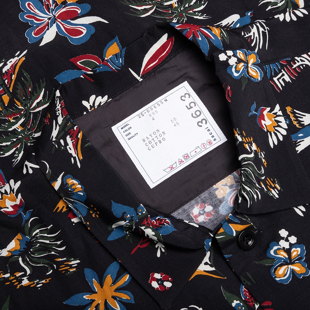 CAR RACE TROPICAL PRINT SHIRT - BLACK/TROPICAL - 3