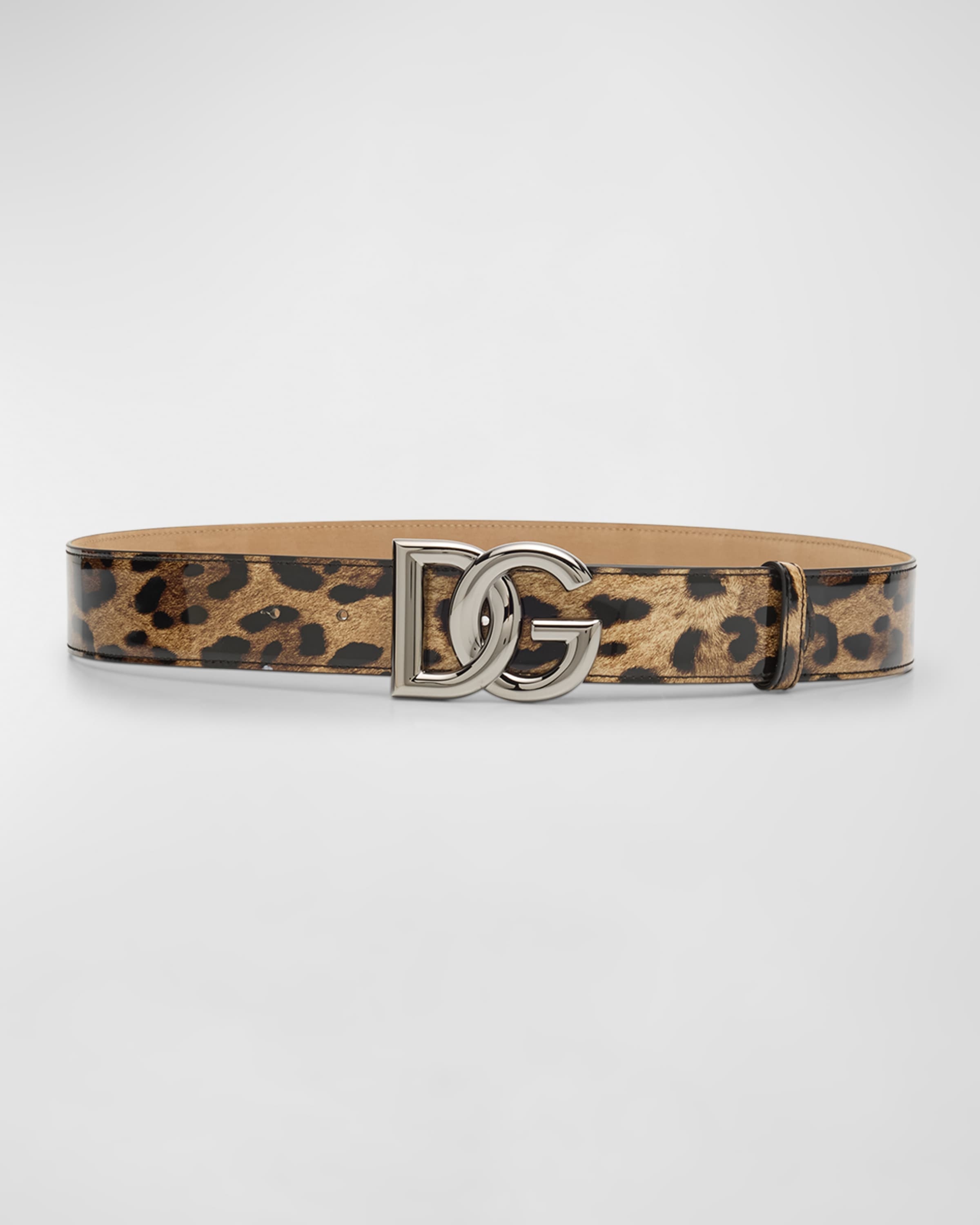 DG Leopard Patent Leather Belt - 1