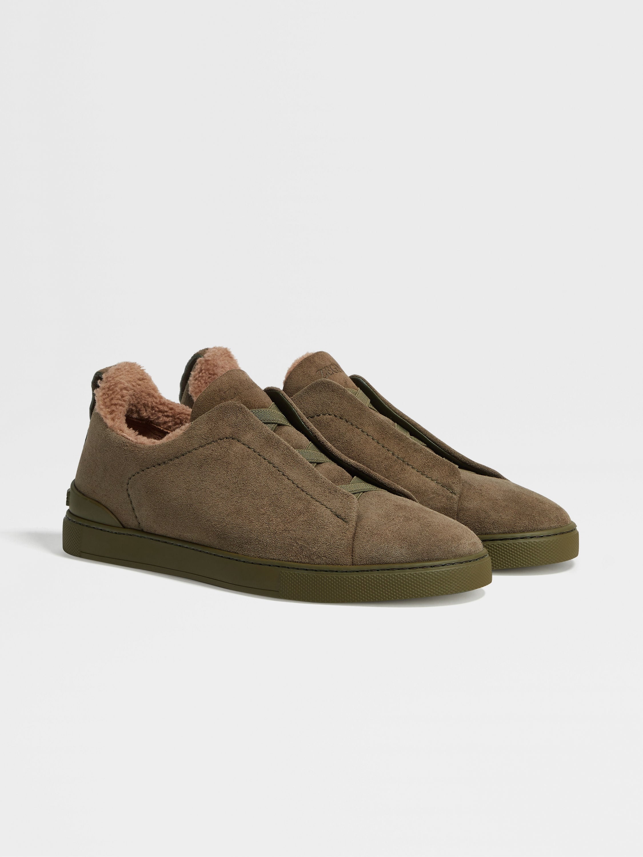 OLIVE GREEN SUEDE TRIPLE STITCH™ SNEAKERS - 1