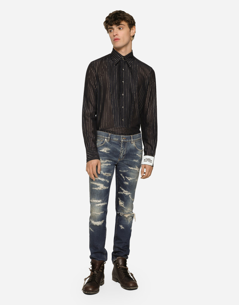 Dolce & Gabbana Skinny stretch denim jeans with abrasion details outlook