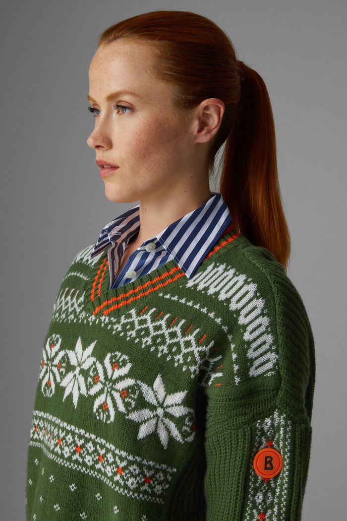 Jarla Knitted pullover in Green - 4