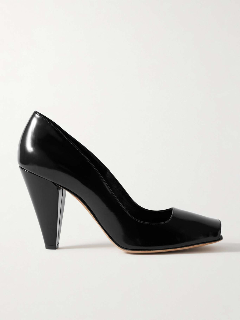Cedar glossed-leather pumps - 1